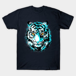 Turquoise Tiger Head - Realistic Tiger Eyes T-Shirt